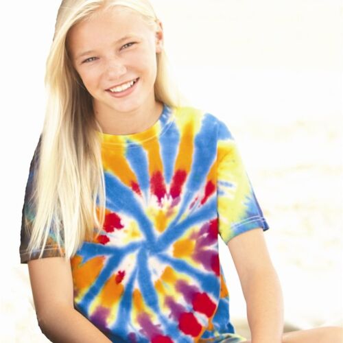 Youth Rainbow Cut-Spiral Tie-Dyed T-Shirt Thumbnail